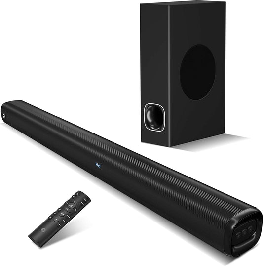 Soundbar with Subwoofer,2.1Ch with 3D Surround Sound, Works with 4K & HD Tvs, Hdmi(Arc)/Optical/Aux/Usb Drive/Bluetooth5.0 Connection(Model: P28,160W)